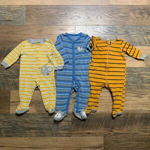 Set of 3 Size 3-9 months Footed Sleepers Gerber & Carter's